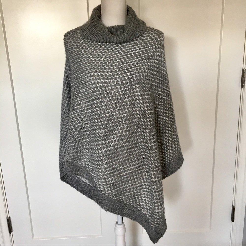SALE Calvin Klein | Gray Knit Poncho Sweater